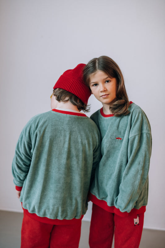 Bluza frotte SOFT GREEN